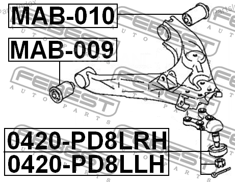 Рычаг подвески Febest MAB-010 Тбилиси - изображение 3