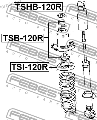 Отбойник с пыльником амортизатора подвески (комплект) Febest TSHB-120R Тбилиси