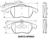 Колодки тормозные дисковые Bapco BP0805 Тбилиси - изображение 1
